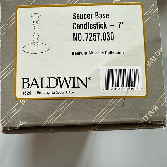 Baldwin Brass Vintage Saucer Base Candlestick - 7"
NO. 7257.030 - Picture 3 of 7